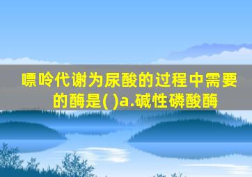 嘌呤代谢为尿酸的过程中需要的酶是( )a.碱性磷酸酶